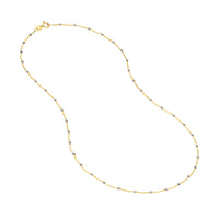 Load image into Gallery viewer, 14k Yellow White Gold 1.80mm Two-Tone Saturn Bead Chain Necklace with Spring Ring
