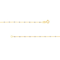 Load image into Gallery viewer, 14k Yellow White Gold 1.80mm Two-Tone Saturn Bead Chain Necklace with Spring Ring
