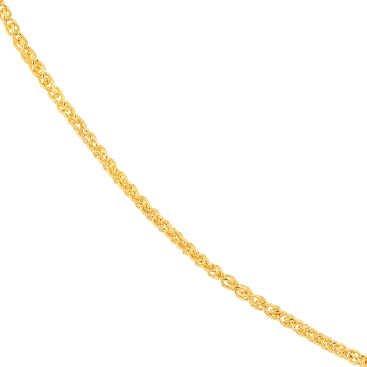 14K Yellow Gold Or White Gold 1.05mm Wheat Chain Necklace with Lobster Lock