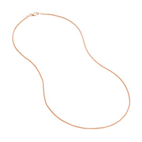 Load image into Gallery viewer, 14K Yellow Gold or White Gold or Rose Gold 1.25mm Wheat Chain Necklace with Lobster Lock
