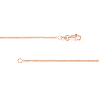 Load image into Gallery viewer, 14K Yellow Gold or White Gold or Rose Gold 1.25mm Wheat Chain Necklace with Lobster Lock
