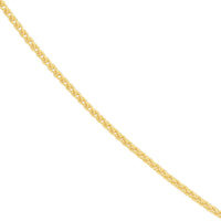 Load image into Gallery viewer, 14K Yellow Gold or White Gold or Rose Gold 1.25mm Wheat Chain Necklace with Lobster Lock
