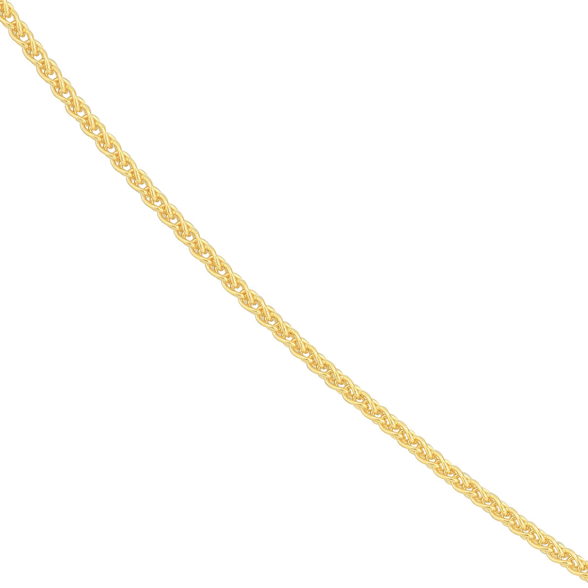 14K Yellow Gold or White Gold or Rose Gold 1.25mm Wheat Chain Necklace with Lobster Lock