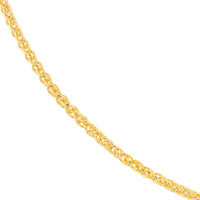 Load image into Gallery viewer, 14K Yellow Gold or White Gold 1.65mm Wheat Chain Necklace with Lobster Lock
