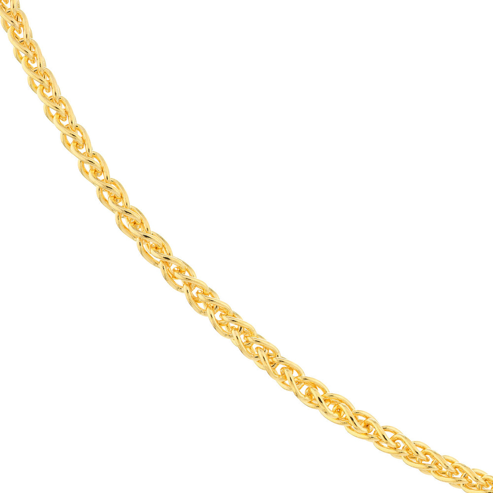 14K Yellow Gold or White Gold 1.65mm Wheat Chain Necklace with Lobster Lock