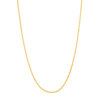 Load image into Gallery viewer, 14K Yellow Gold and White Gold 0.85mm D/C Wheat Chain Necklace with Lobster Lock
