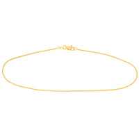 Load image into Gallery viewer, 14K Yellow Gold and White Gold 1.05mm Diamond Cut Wheat Chain Anklet with Lobster Lock, 10&quot;
