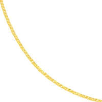 14K Gold 1.25mm D/C Square Wheat Chain Necklace with Lobster Lock