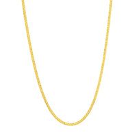 Load image into Gallery viewer, 14K Yellow Gold or White Gold 1.25mm Square Wheat Chain Necklace with Lobster Lock
