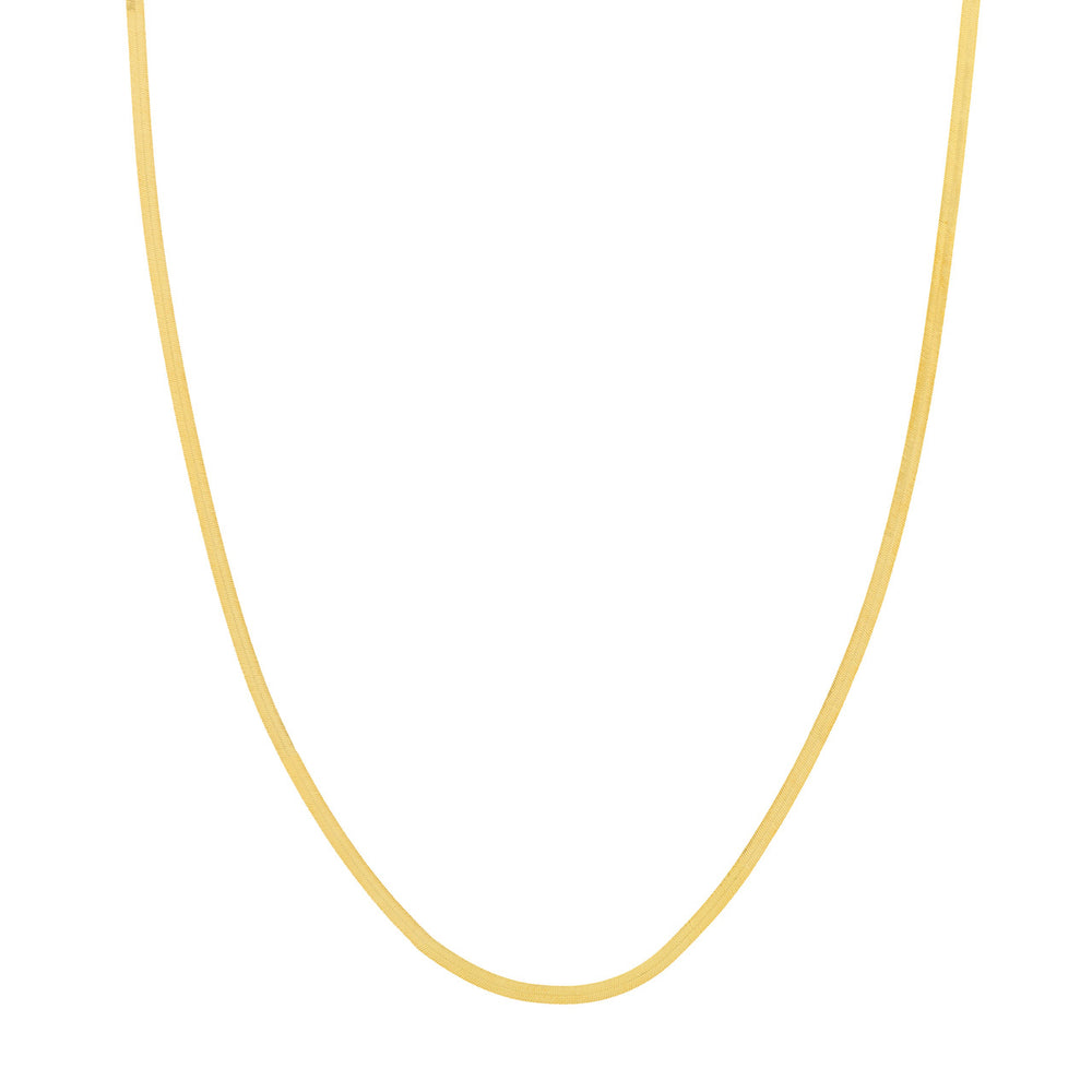 Solid 14K Gold 2.7mm Triple Herringbone Chain Necklace with Lobster Lock