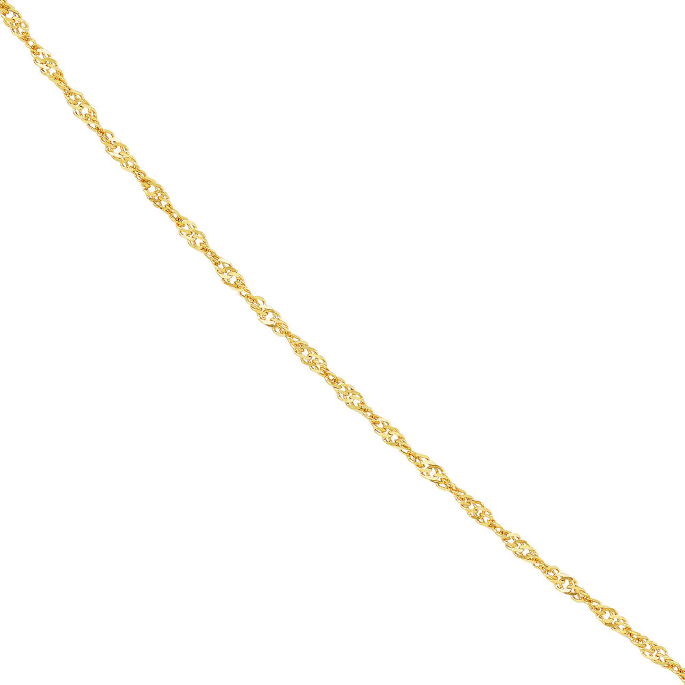 14K Yellow Gold or White Gold 1.15mm Singapore Chain Necklace with Spring Ring