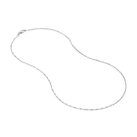 Load image into Gallery viewer, 14K Yellow Gold or White Gold 1.15mm Singapore Chain Necklace with Lobster Lock
