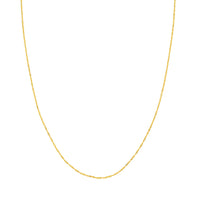 Load image into Gallery viewer, 14K Yellow Gold or White Gold 1.15mm Singapore Chain Necklace with Lobster Lock
