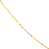 Load image into Gallery viewer, 14K Yellow Gold or White Gold 1.15mm Singapore Chain Necklace with Lobster Lock

