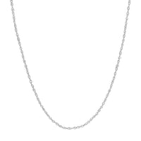 Load image into Gallery viewer, 14K Yellow Gold and White Gold 0.8mm Sparkle Singapore Chain Necklace with Spring Ring
