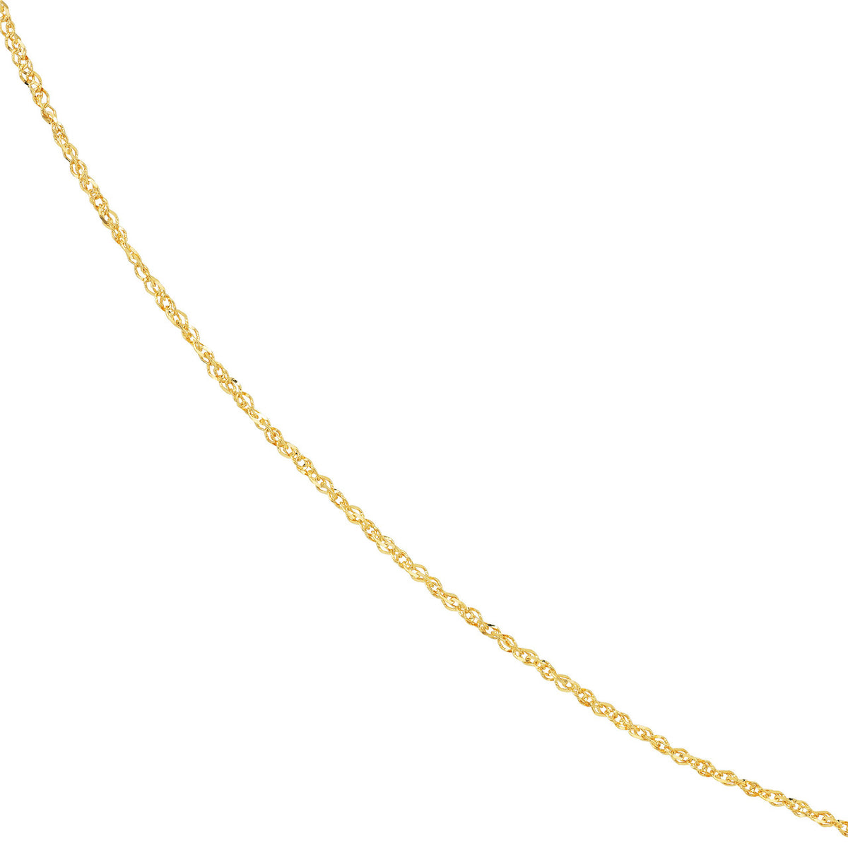 14K Yellow Gold or White Gold 1.37mm Sparkle Singapore Chain Necklace with Lobster Lock
