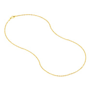 Load image into Gallery viewer, 14K Yellow Gold or White Gold 1.4mm Singapore Chain Necklace with Spring Ring
