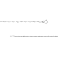 Load image into Gallery viewer, 14K Yellow Gold or White Gold 1.4mm Singapore Chain Necklace with Spring Ring
