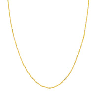 Load image into Gallery viewer, 14K Yellow Gold or White Gold 1.4mm Singapore Chain Necklace with Spring Ring
