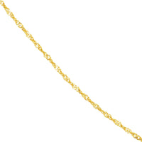 Load image into Gallery viewer, 14K Yellow Gold or White Gold 1.4mm Singapore Chain Necklace with Spring Ring
