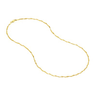Load image into Gallery viewer, 14K Yellow Gold or White Gold 1.7mm Singapore Chain Necklace with Lobster Lock
