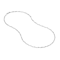 Load image into Gallery viewer, 14K Yellow Gold or White Gold 1.7mm Singapore Chain Necklace with Lobster Lock
