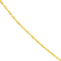 Load image into Gallery viewer, 14K Yellow Gold or White Gold 1.7mm Singapore Chain Necklace with Lobster Lock
