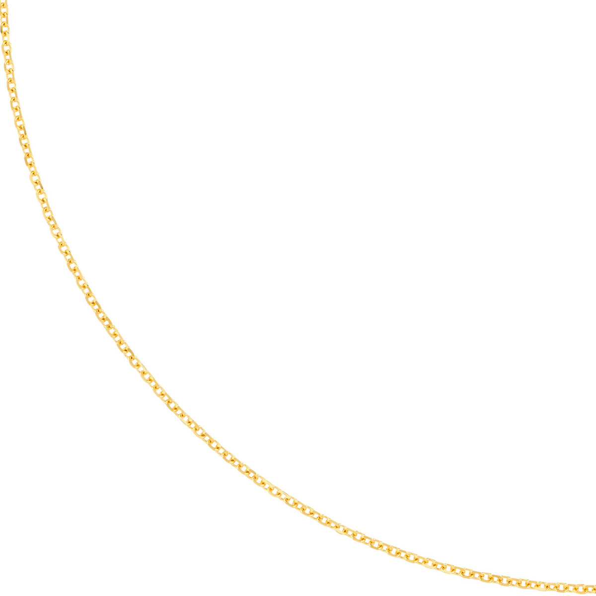 14K Yellow Gold 1.05mm D/C Cable Chain Necklaces with Lobster Lock