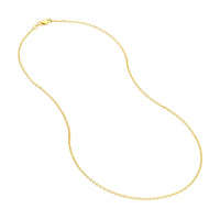 Load image into Gallery viewer, 14K Yellow Gold or White Gold 1.5mm D/C Cable Chain Necklace with Lobster Lock
