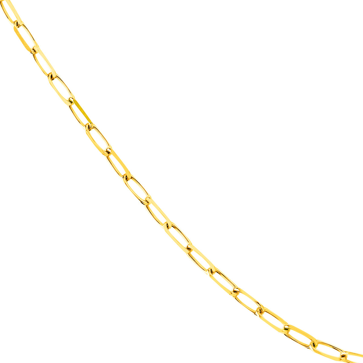 14K Gold 4mm Paper Clip Chain Necklace with Lobster Lock