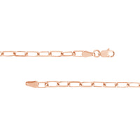 Load image into Gallery viewer, 14K Yellow Gold, White Gold and Rose Gold 3.1mm Paper Clip Chain Necklace with Lobster Clasp

