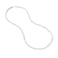 Load image into Gallery viewer, 14K Yellow Gold, White Gold and Rose Gold 3.1mm Paper Clip Chain Necklace with Lobster Clasp
