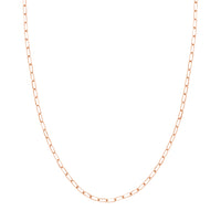 Load image into Gallery viewer, 14K Yellow Gold, White Gold and Rose Gold 3.1mm Paper Clip Chain Necklace with Lobster Clasp
