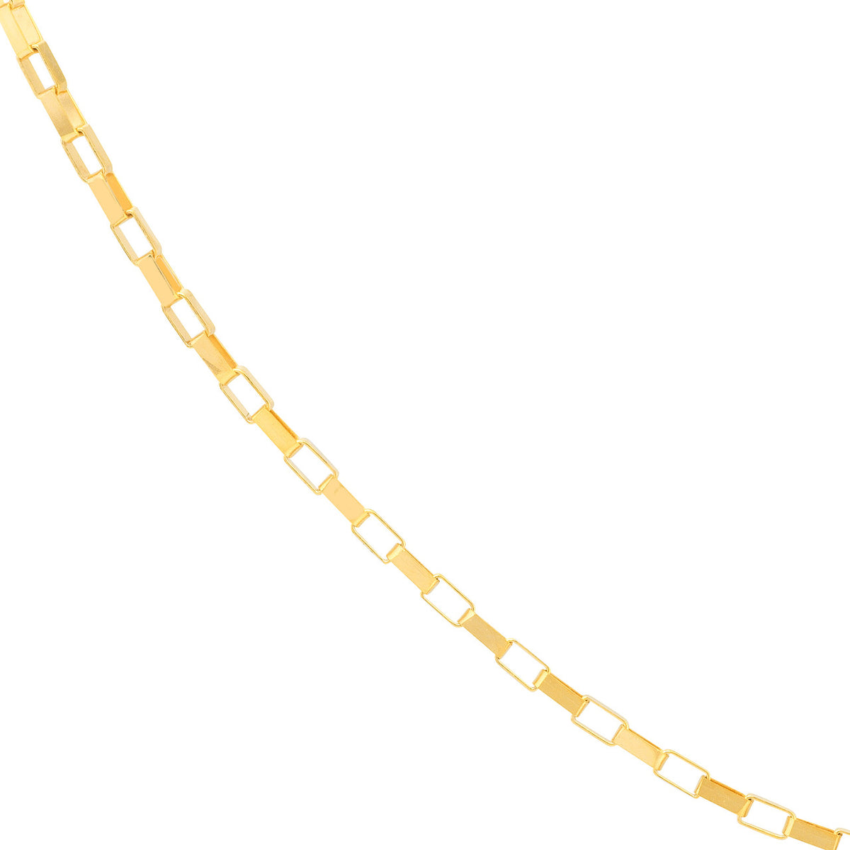 14K Yellow Gold 0.88mm Box Chain Necklace with Spring Ring