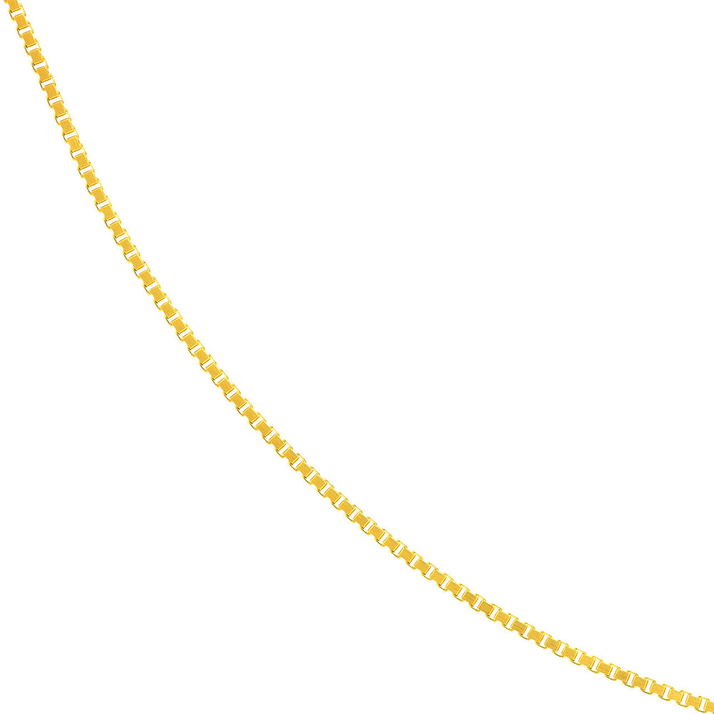14K Yellow Gold and White Gold 0.73mm Box Chain Necklace with Lobster Lock