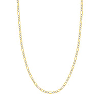 Load image into Gallery viewer, 14K Yellow White Gold 3.9mm Two-Tone Pave Figaro Chain Necklace with Lobster Lock
