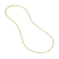 Load image into Gallery viewer, 14K Yellow White Gold 3.9mm Two-Tone Pave Figaro Chain Necklace with Lobster Lock
