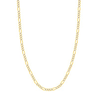 Load image into Gallery viewer, 14k Yellow White Gold 5.8mm Two-Tone Pave Figaro Chain Necklace with Lobster Lock
