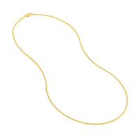 Load image into Gallery viewer, 14K Yellow Gold or White Gold 1.5mm Wheat Chain Necklace with Lobster Lock
