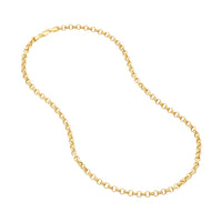 Load image into Gallery viewer, Solid 14K Gold 3.75mm Hollow Rolo Chain Necklace with Lobster Lock
