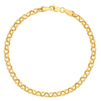 Load image into Gallery viewer, 14K Gold 3.75mm Hollow Rolo Chain Bracelet with Lobster Lock, 7.25&quot;
