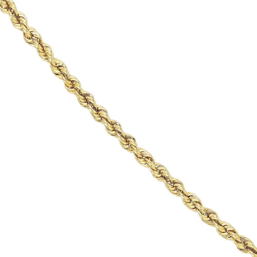 14K Yellow Gold or White Gold or Rose Gold 1.8mm Light Rope Chain Necklace with Lobster Lock