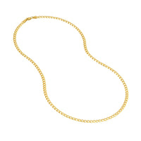 Load image into Gallery viewer, 14K Yellow Gold or White Gold 3.7mm Curb Chain Necklace with Lobster Lock
