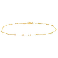 Load image into Gallery viewer, 14K Yellow Gold and White Gold 0.8mm Fancy Twist Chain Anklet with Lobster Lock, 10&quot;
