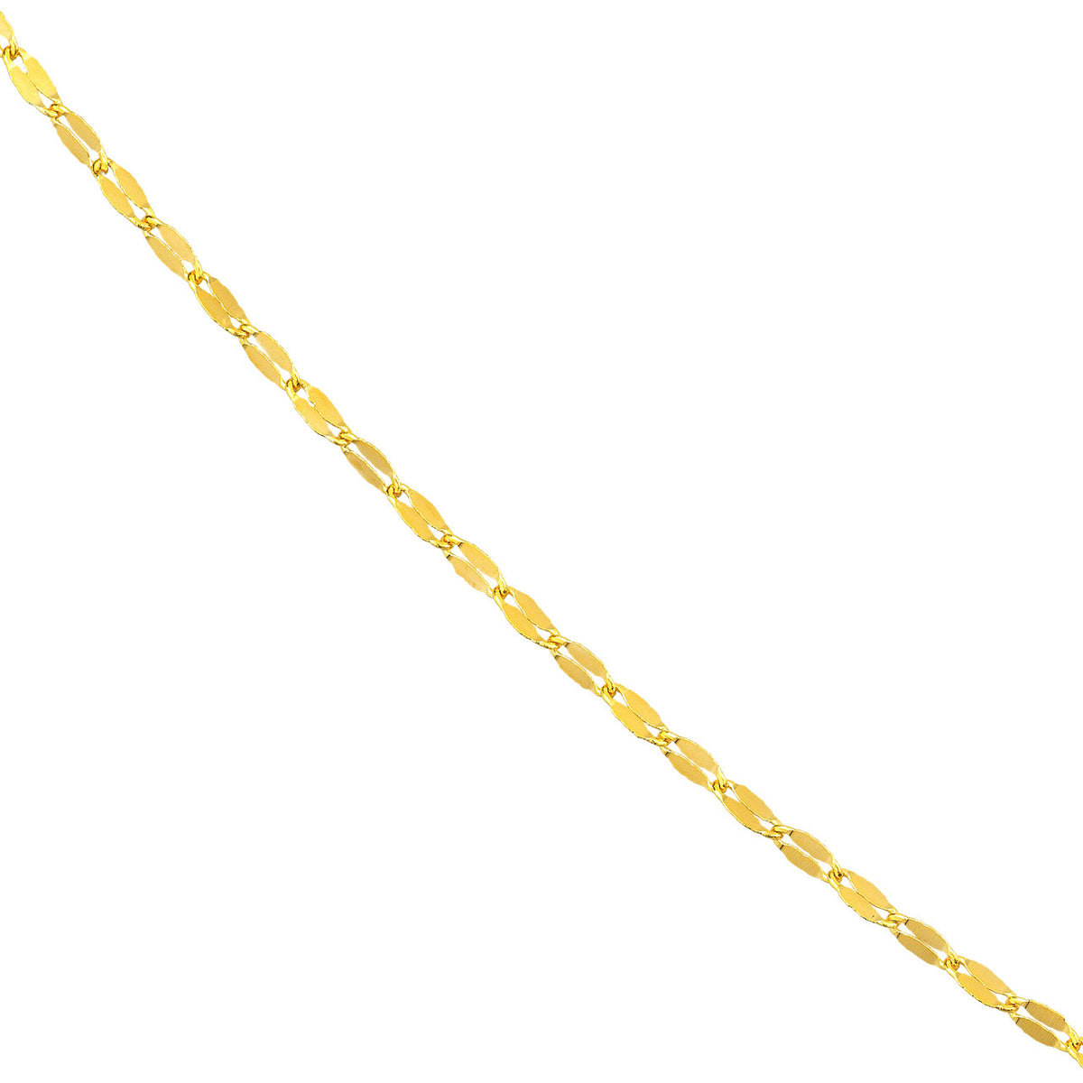 14K Yellow Gold or White Gold 1.45mm Hammered Forzentina Chain Necklace with Spring Ring