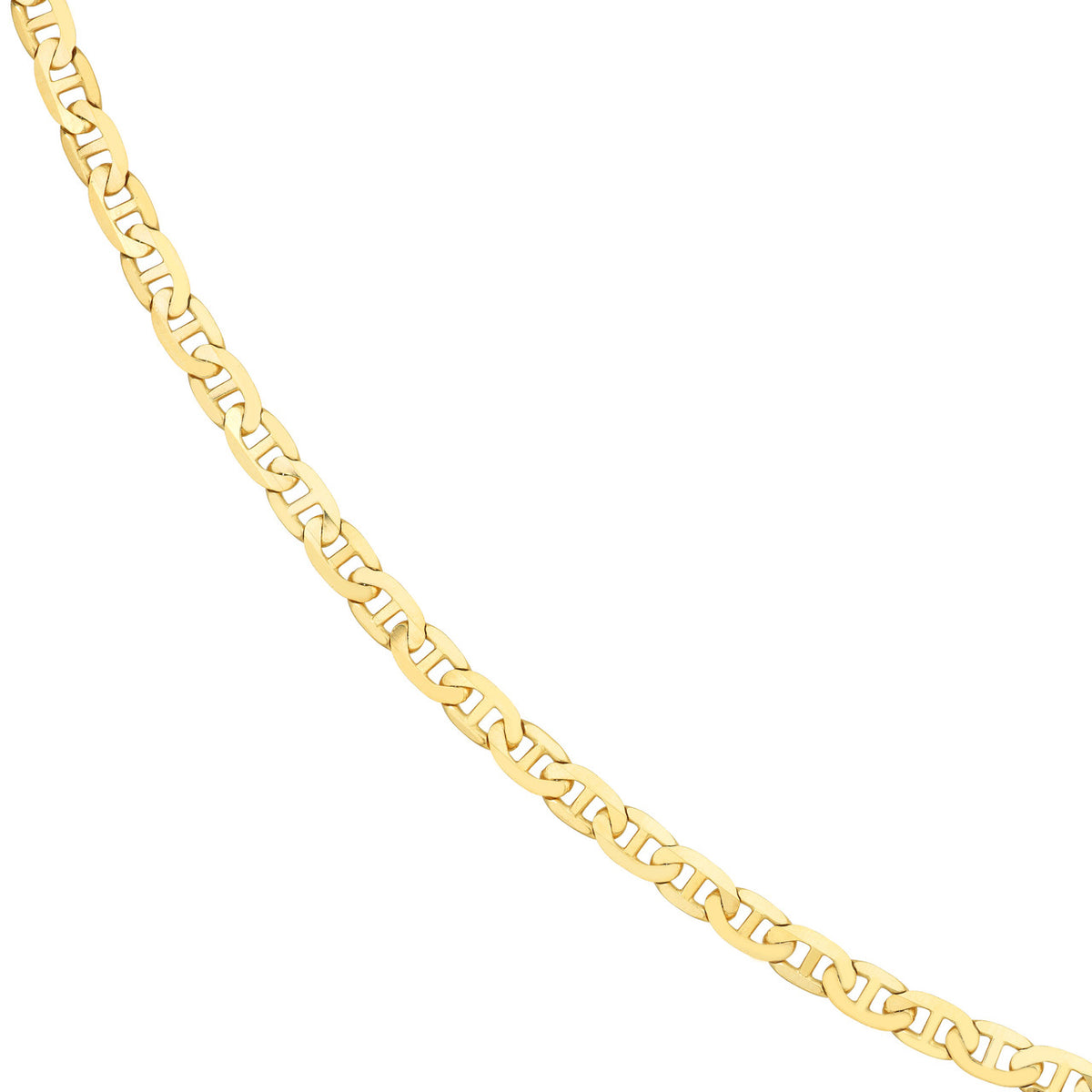 14K Yellow Gold or White Gold 5.6mm Mariner Chain Necklace with Lobster Lock