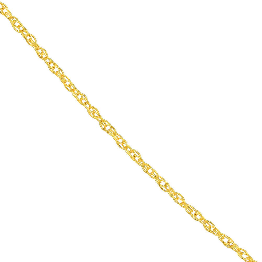 14K Yellow Gold and White Gold 0.95mm Pendant Rope Chain Necklace with Spring Ring