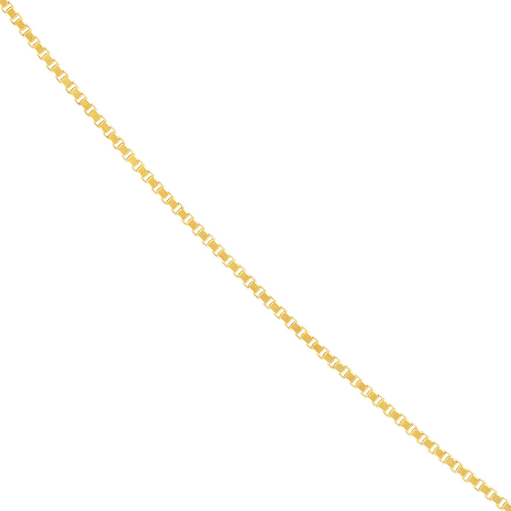 14K Yellow Gold  0.55mm Box Chain Necklaces with Spring Ring and Q-Tag
