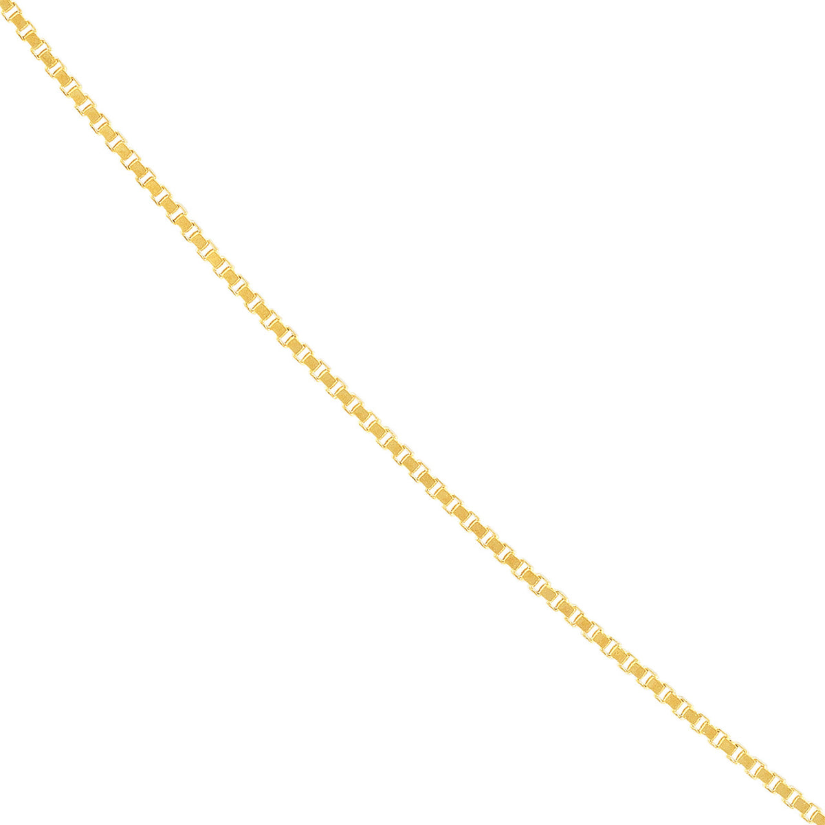 14K Yellow Gold  0.55mm Box Chain Necklaces with Spring Ring and Q-Tag