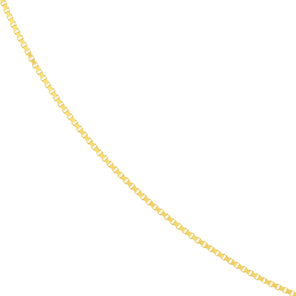 14K Yellow Gold  0.55mm Adjustable Box Chain Necklaces with Spring Ring
